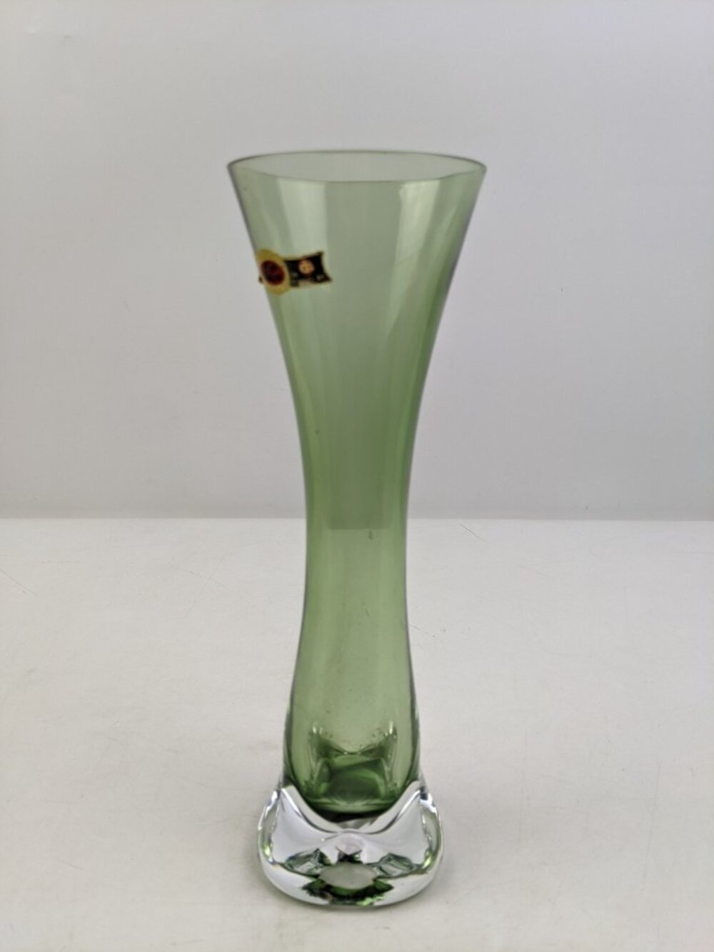 Vintage Lord Nelson Ein Ingridglas 10" Glass Bud Vase w/ Sticker